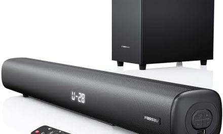 Powerful TV Soundbar with Subwoofer – Immersive 2.1 Audio, Vibrant LED, Adjustable Bass – Upgrade Your Home Theater
