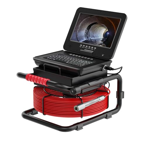 Powerful Sewer Pipe Inspection Camera with HD Screen, Locator, Recording, Enlargement, and Fiberglass Cable