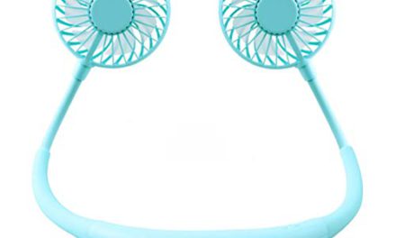 Stay Cool Anywhere: Handsfree USB Neck Fan with Dual Wind Head & Rechargeable 2000Mah