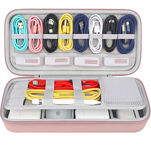 Ultimate Electronics Organizer: Travel in Style with Rose Gold Storage Bag!
