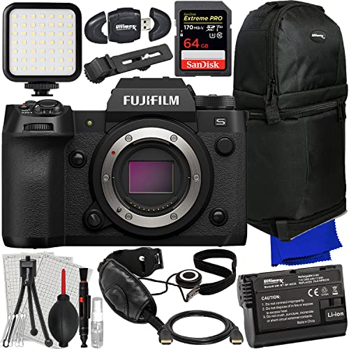 Powerful Bundle: FUJIFILM X-H2S Camera, Extra Battery, LED Light, Backpack & More!