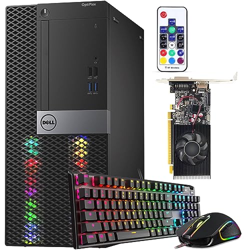 Powerful Dell Gaming Tower – Intel Core i7, NVIDIA GTX 1050 Ti, 16GB DDR4 RAM, 512GB SSD, WiFi & RGB Set, Windows 10 Pro (Renewed)