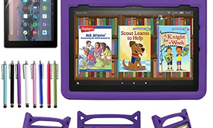 Epicgadget: Lightweight, Shockproof Kids Case for Amazon Fire HD 10 – Protects, Stands, Includes Screen Protector & Stylus (Purple)