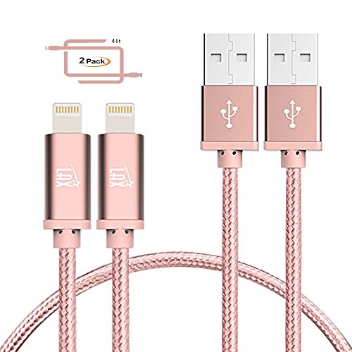 Certified Fast Charger for iPhone – Lightning Cable, Compatible with iPhone 14/13/12/11 Pro Max/XS MAX/XR/XS/X/8/7/6S/6/SE/5S/iPad, iPod & More! (2-Pack – 4FT-Rose Gold)