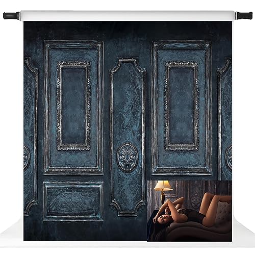 Vintage Blue Wall Photography Backdrop: Captivating Retro Door for Memorable Wedding Photos