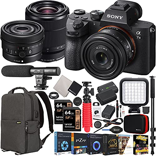 Capture Lifelong Memories: Sony a7 III Camera Bundle with Lenses, Backpack, Mic, LED & More!