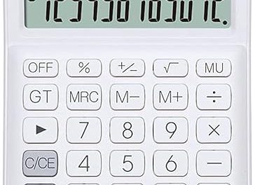 Powerful Solar Calculator with Large Buttons – Perfect for Accounting Students – Pink/White