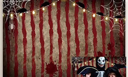 Spooky Circus Tent: 20x10ft Halloween Horror Backdrop with Creepy Rat and Blood