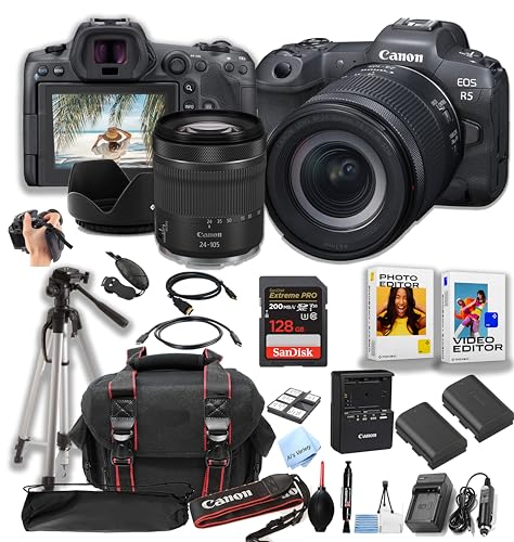 Capture Stunning Moments: Canon EOS R5 Mirrorless Camera + 24-105mm Lens + Pro Speed Memory + More