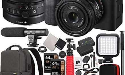 Sony a7C Mirrorless Camera Bundle: Compact Lens, Backpack, Mic, LED
