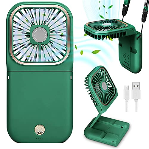 Cooling Fan with Lanyard: Portable, Foldable, Rechargeable