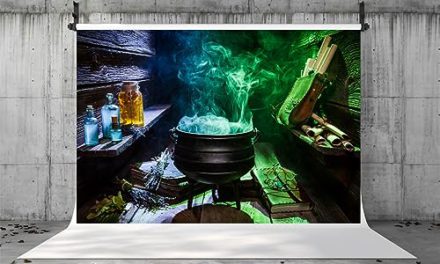 Enchanting Halloween Photo Backdrop: 20x10ft Magic Pot, Book, and House!