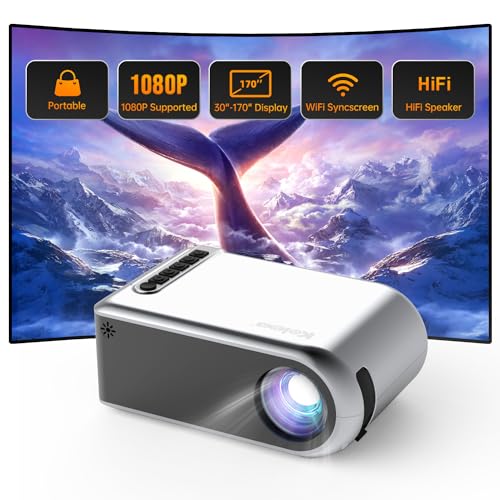 Wireless Mini Projector: HD 1080P for iPhone, Phone/Tablet/Laptop/TV Stick/Game
