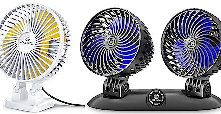Powerful Portable Fans: JZCreater’s 2Pack Car & Desk Fans, Whisper-Quiet & USB-Powered