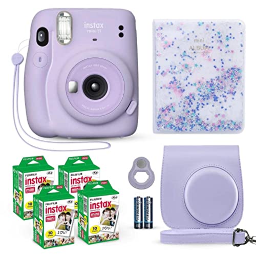 Capture Memories with Fujifilm Instax Mini 11: Lilac Purple Camera + Film Bundle + Shutter Accessories