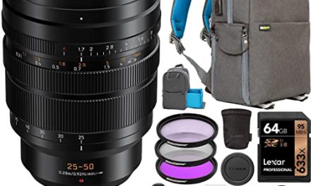 Capture Brilliance: Panasonic 25-50mm F1.7 Lens Bundle for Micro Four Thirds Cameras with Deco Gear Backpack & Filters