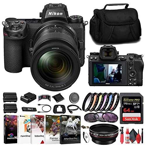 Powerful Nikon Z7 II Camera Bundle: Mirrorless, 24-70mm Lens, Memory Card, Filters, Bag, Battery, Charger, & More!