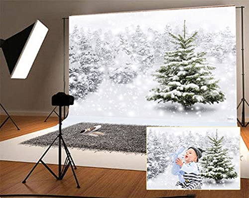 Enchanting Winter Wonderland: 10x10ft Forest Snowflake Backdrop for Magical Christmas Photography