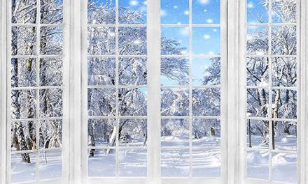 Winter Wonderland Window Backdrop – Captivating Snowscape for Christmas Decor and Photography