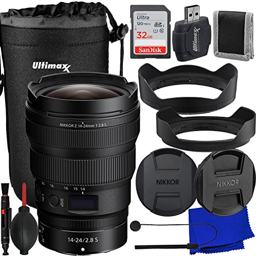Capture More with Ultimaxx Essential Bundle: Nikon NIKKOR Z 14-24mm f/2.8 S Lens, SanDisk 32GB Ultra Memory Card & More!