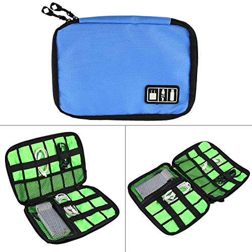 Portable Travel Organizer Bag for Digital Gadgets – Black/Blue