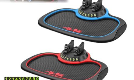 Car Dashboard Mat with Phone Holder: Skid-Free & Multi-Purpose (Blue+Red)