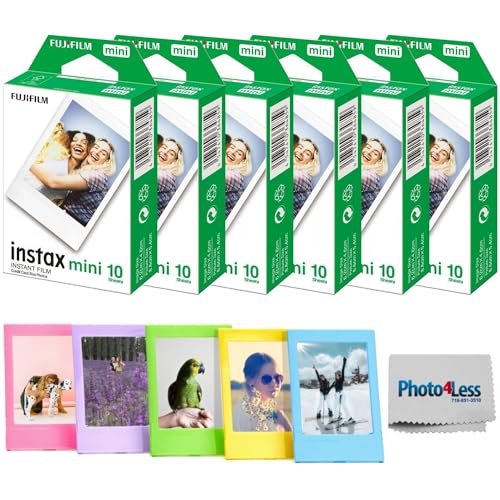 Capture Memories: Fujifilm Instax Mini Film Pack – 60 Photos, Frame, and Cloth