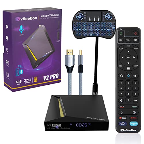 Upgrade to VSeeBox V2 Pro: Voice Control, Backlit Keyboard, 8K HDMI Cable