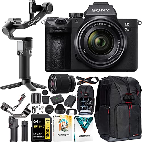 Capture Stunning Moments Sony a7 III Camera with Lens, Gimbal Stabilizer, Backpack, Card