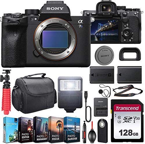 Capture the Sony Alpha a7S III Mirrorless Camera Kit with Extra Battery, Flash, and 128GB Memory Bundle