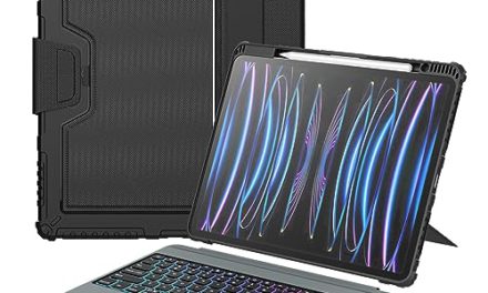 Enhance iPad Pro 12.9: Backlit Keyboard, Trackpad, Pencil Holder