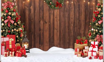 Christmas Snow Tree Rustic Wood Backdrop: Capture Family Joy