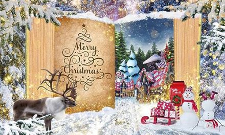 Enchanting Winter Wonderland Photo Backdrop: Forest, Reindeer, Snowman, Xmas Eve, Baby Shower, Birthday Party