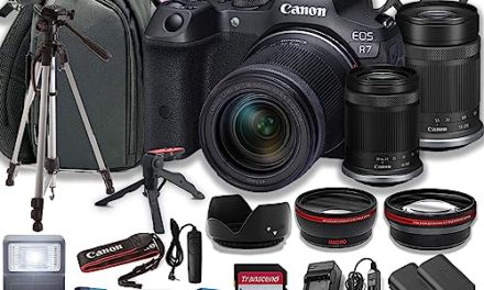 Capture Life’s Moments: Canon EOS R7 Mirrorless Camera + RF-S 18-150mm/55-210mm Lenses + 64GB Memory (42pc Bundle)